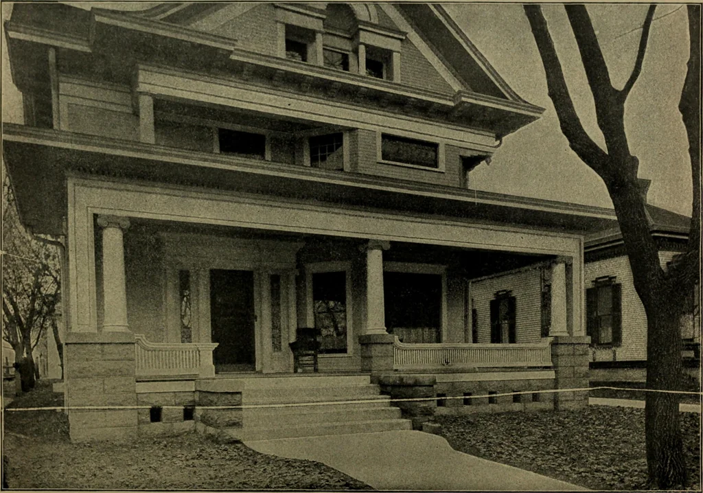 An illustration from Universal design book : containing official list prices of sash, doors and blinds ... official list prices of head, corner and base blocks ... official moulding book ... official list: window glass .., 1908, leaf 251