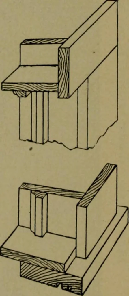 An illustration from Universal design book : containing official list prices of sash, doors and blinds ... official list prices of head, corner and base blocks ... official moulding book ... official list: window glass .., 1908, leaf 253