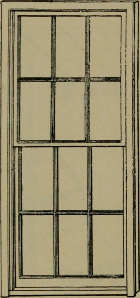 An illustration from Universal design book : containing official list prices of sash, doors and blinds ... official list prices of head, corner and base blocks ... official moulding book ... official list: window glass .., 1908, leaf 255