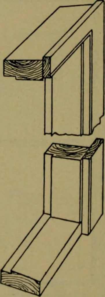 An illustration from Universal design book : containing official list prices of sash, doors and blinds ... official list prices of head, corner and base blocks ... official moulding book ... official list: window glass .., 1908, leaf 255