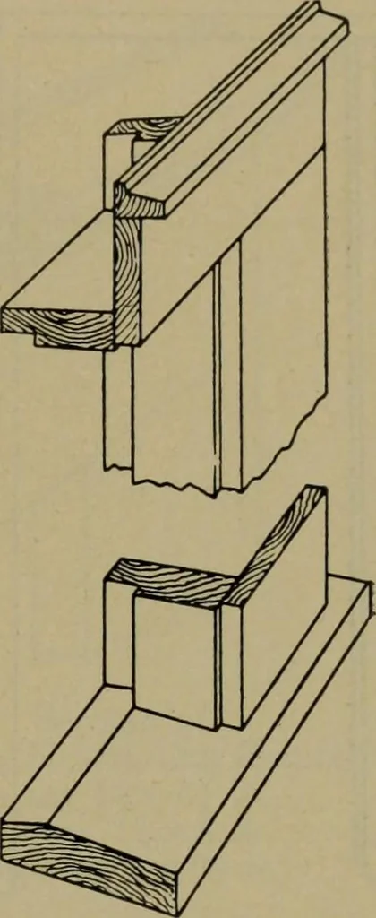 An illustration from Universal design book : containing official list prices of sash, doors and blinds ... official list prices of head, corner and base blocks ... official moulding book ... official list: window glass .., 1908, leaf 256