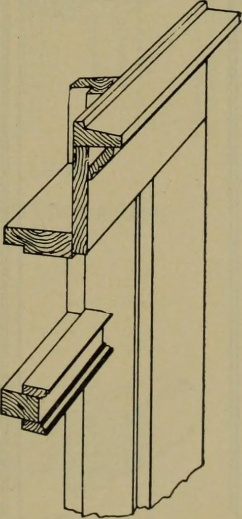An illustration from Universal design book : containing official list prices of sash, doors and blinds ... official list prices of head, corner and base blocks ... official moulding book ... official list: window glass .., 1908, leaf 256