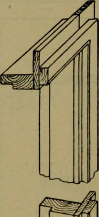 An illustration from Universal design book : containing official list prices of sash, doors and blinds ... official list prices of head, corner and base blocks ... official moulding book ... official list: window glass .., 1908, leaf 257