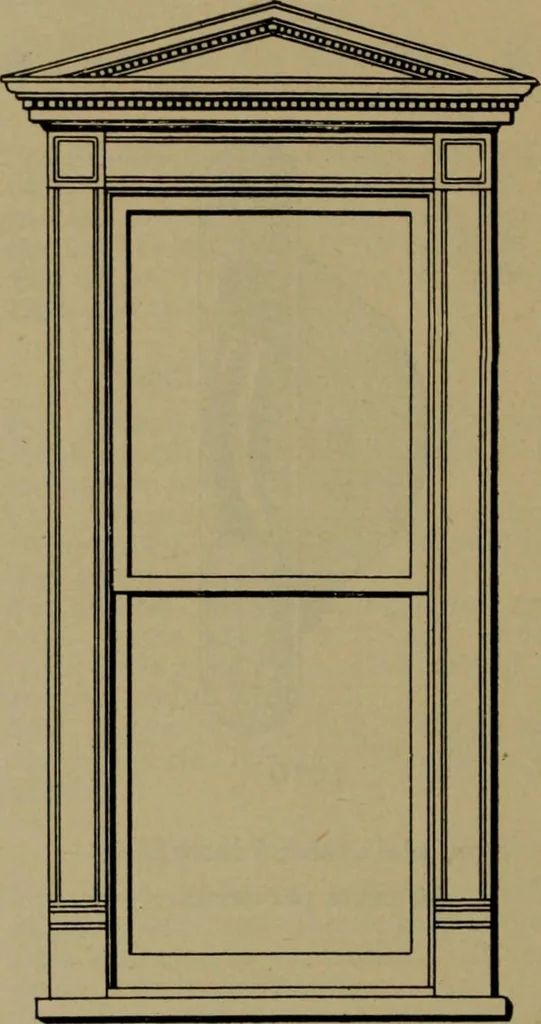 An illustration from Universal design book : containing official list prices of sash, doors and blinds ... official list prices of head, corner and base blocks ... official moulding book ... official list: window glass .., 1908, leaf 261