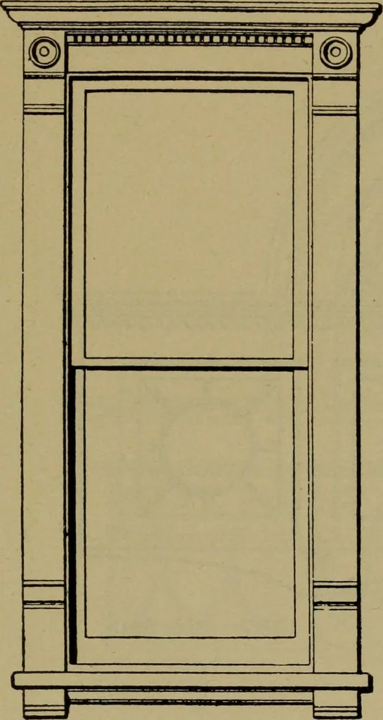 An illustration from Universal design book : containing official list prices of sash, doors and blinds ... official list prices of head, corner and base blocks ... official moulding book ... official list: window glass .., 1908, leaf 262