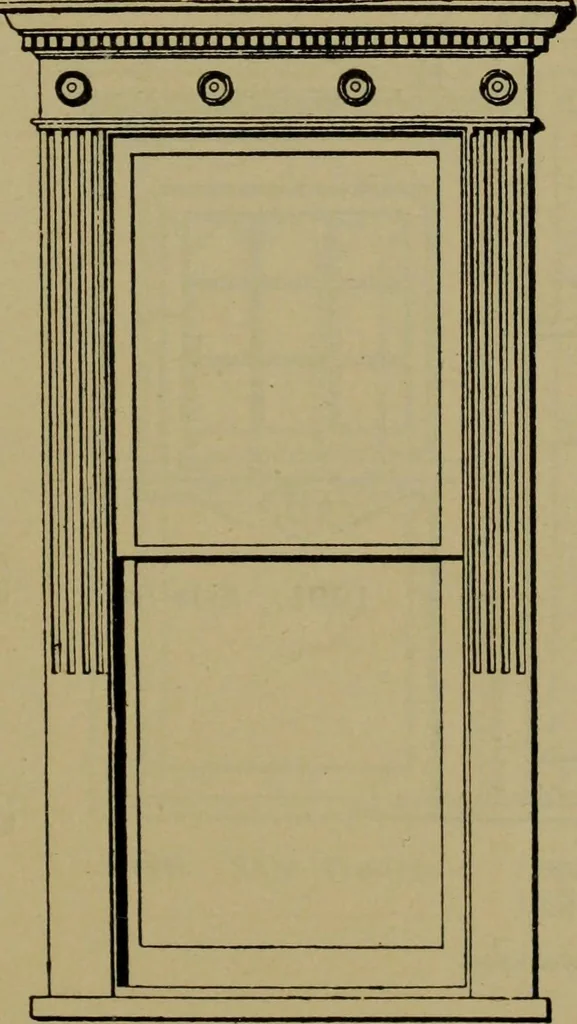 An illustration from Universal design book : containing official list prices of sash, doors and blinds ... official list prices of head, corner and base blocks ... official moulding book ... official list: window glass .., 1908, leaf 262