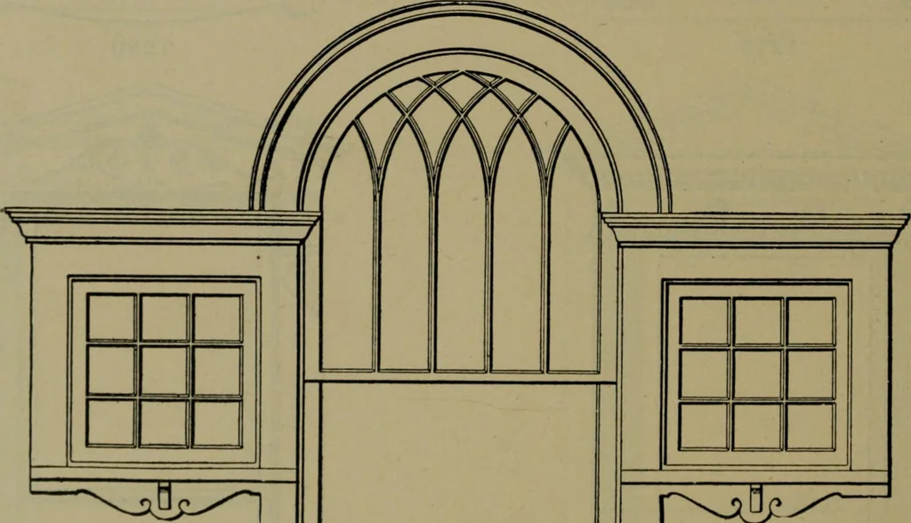An illustration from Universal design book : containing official list prices of sash, doors and blinds ... official list prices of head, corner and base blocks ... official moulding book ... official list: window glass .., 1908, leaf 263