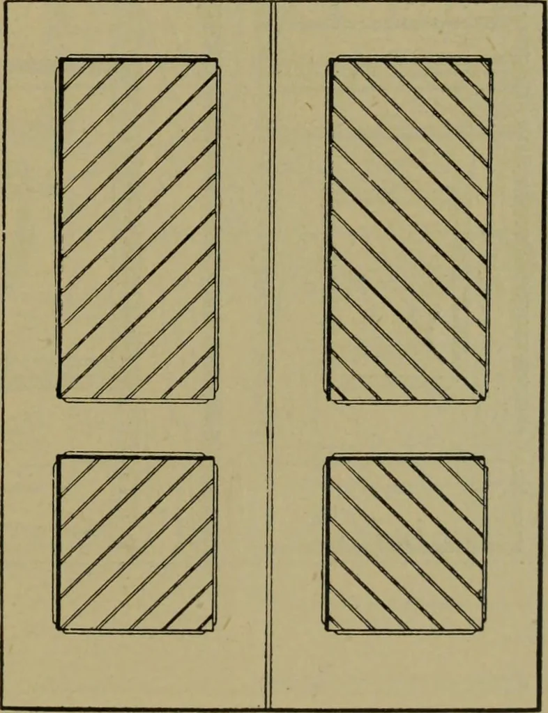 An illustration from Universal design book : containing official list prices of sash, doors and blinds ... official list prices of head, corner and base blocks ... official moulding book ... official list: window glass .., 1908, leaf 266