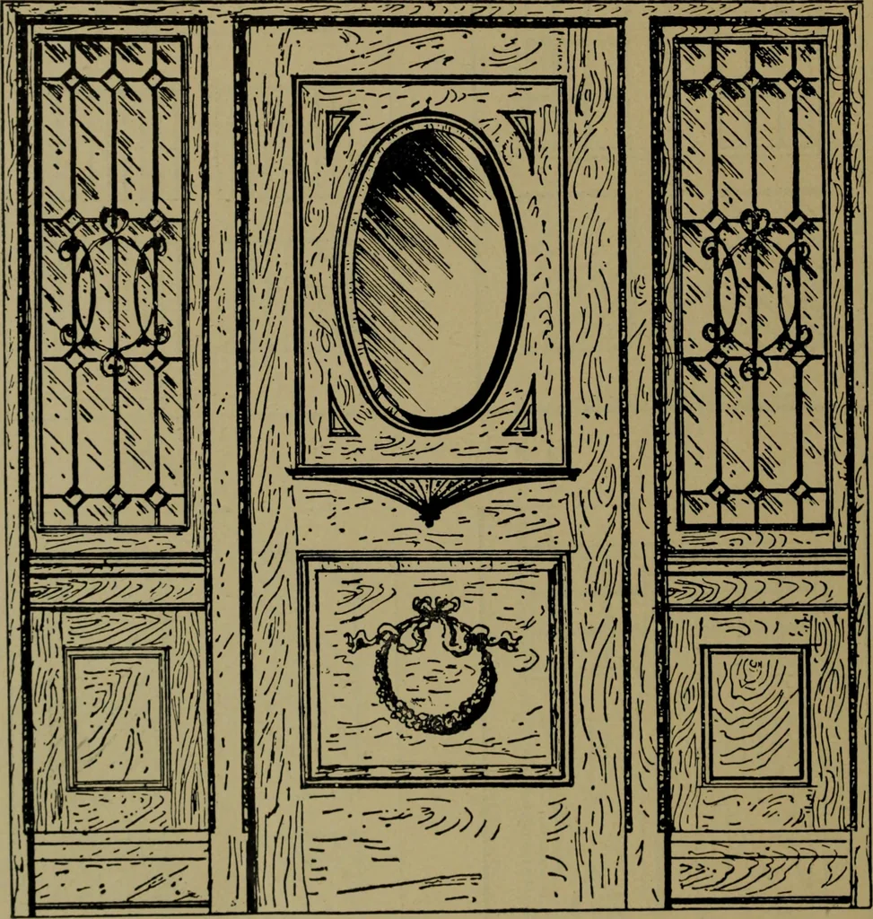 An illustration from Universal design book : containing official list prices of sash, doors and blinds ... official list prices of head, corner and base blocks ... official moulding book ... official list: window glass .., 1908, leaf 267