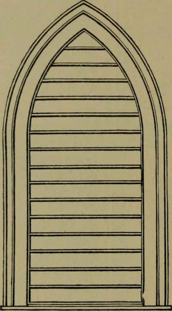 An illustration from Universal design book : containing official list prices of sash, doors and blinds ... official list prices of head, corner and base blocks ... official moulding book ... official list: window glass .., 1908, leaf 269