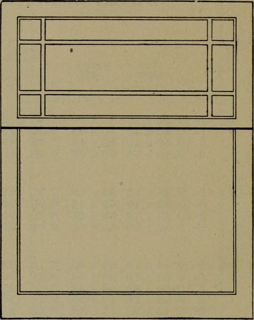 An illustration from Universal design book : containing official list prices of sash, doors and blinds ... official list prices of head, corner and base blocks ... official moulding book ... official list: window glass .., 1908, leaf 27