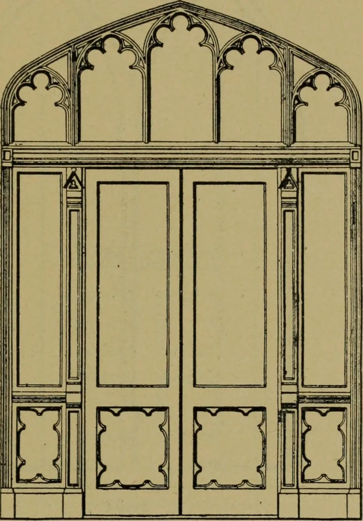 An illustration from Universal design book : containing official list prices of sash, doors and blinds ... official list prices of head, corner and base blocks ... official moulding book ... official list: window glass .., 1908, leaf 270