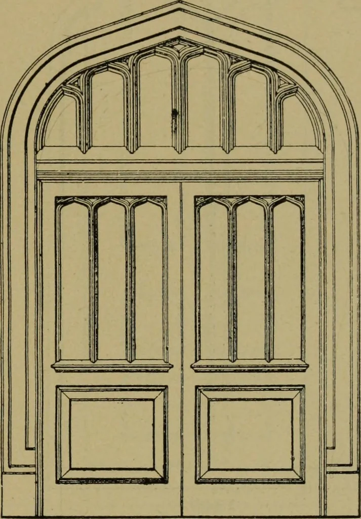 An illustration from Universal design book : containing official list prices of sash, doors and blinds ... official list prices of head, corner and base blocks ... official moulding book ... official list: window glass .., 1908, leaf 270