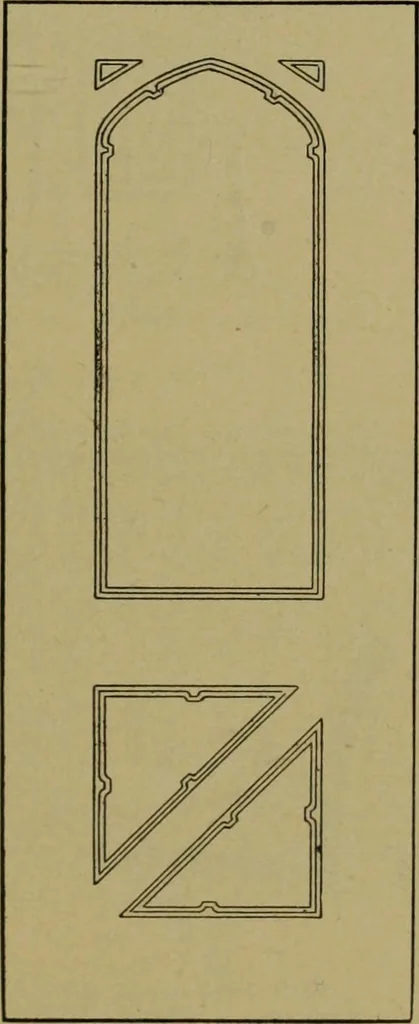 An illustration from Universal design book : containing official list prices of sash, doors and blinds ... official list prices of head, corner and base blocks ... official moulding book ... official list: window glass .., 1908, leaf 272