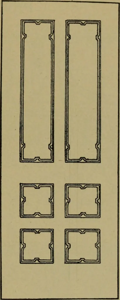 An illustration from Universal design book : containing official list prices of sash, doors and blinds ... official list prices of head, corner and base blocks ... official moulding book ... official list: window glass .., 1908, leaf 272