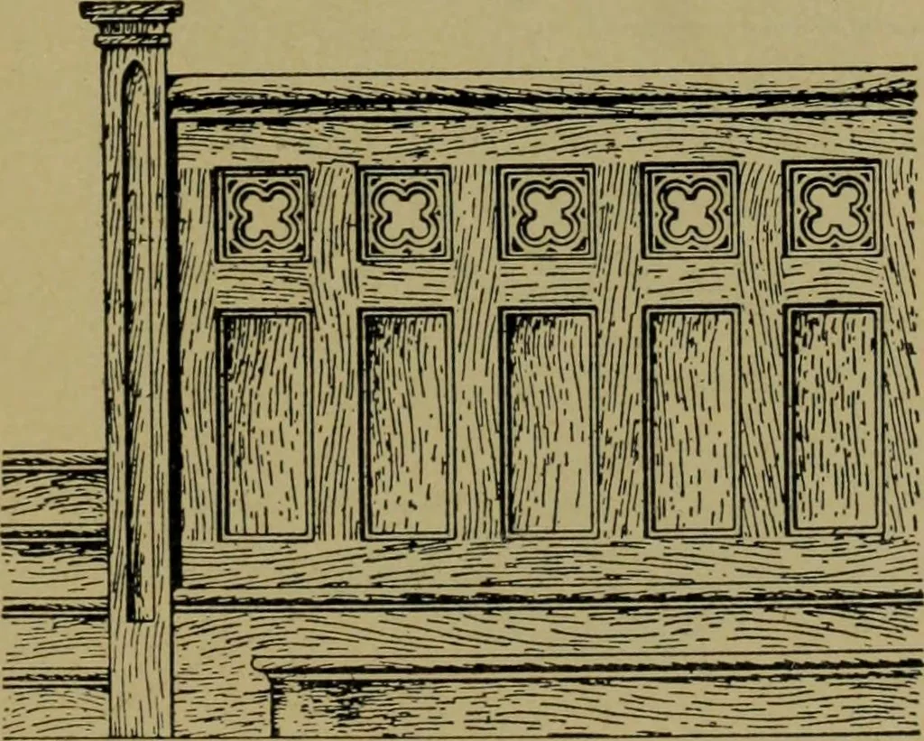 An illustration from Universal design book : containing official list prices of sash, doors and blinds ... official list prices of head, corner and base blocks ... official moulding book ... official list: window glass .., 1908, leaf 274