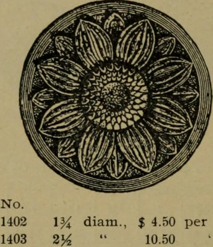 An illustration from Universal design book : containing official list prices of sash, doors and blinds ... official list prices of head, corner and base blocks ... official moulding book ... official list: window glass .., 1908, leaf 279