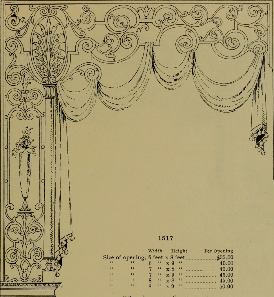 An illustration from Universal design book : containing official list prices of sash, doors and blinds ... official list prices of head, corner and base blocks ... official moulding book ... official list: window glass .., 1908, leaf 288