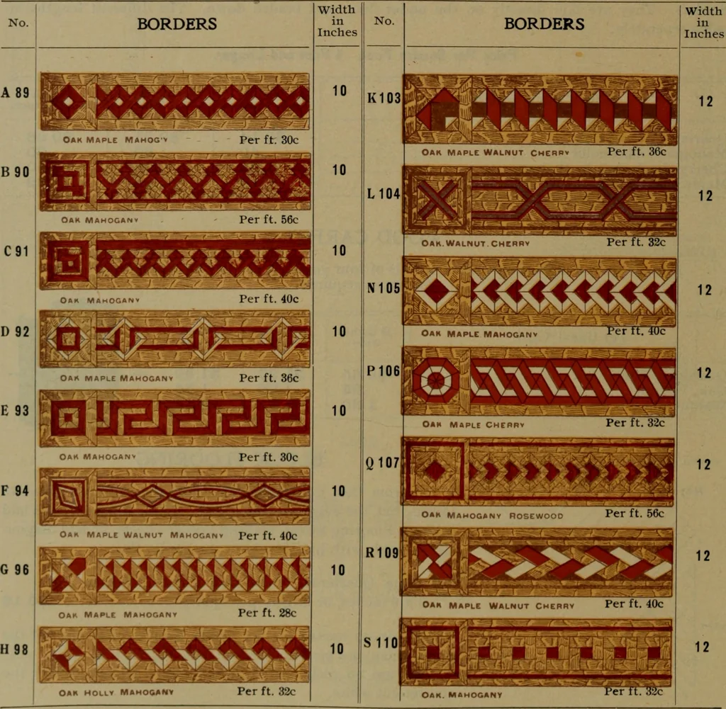 An illustration from Universal design book : containing official list prices of sash, doors and blinds ... official list prices of head, corner and base blocks ... official moulding book ... official list: window glass .., 1908, leaf 295