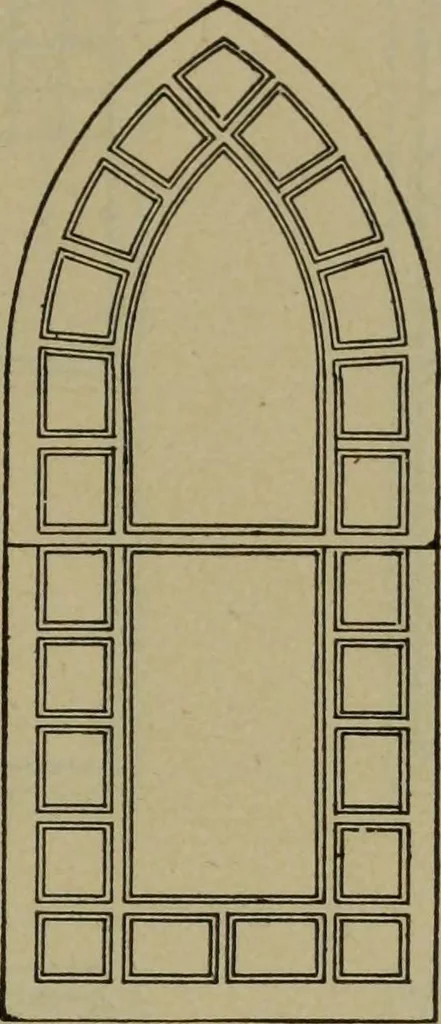 An illustration from Universal design book : containing official list prices of sash, doors and blinds ... official list prices of head, corner and base blocks ... official moulding book ... official list: window glass .., 1908, leaf 30
