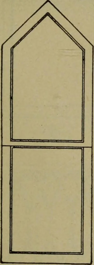 An illustration from Universal design book : containing official list prices of sash, doors and blinds ... official list prices of head, corner and base blocks ... official moulding book ... official list: window glass .., 1908, leaf 30