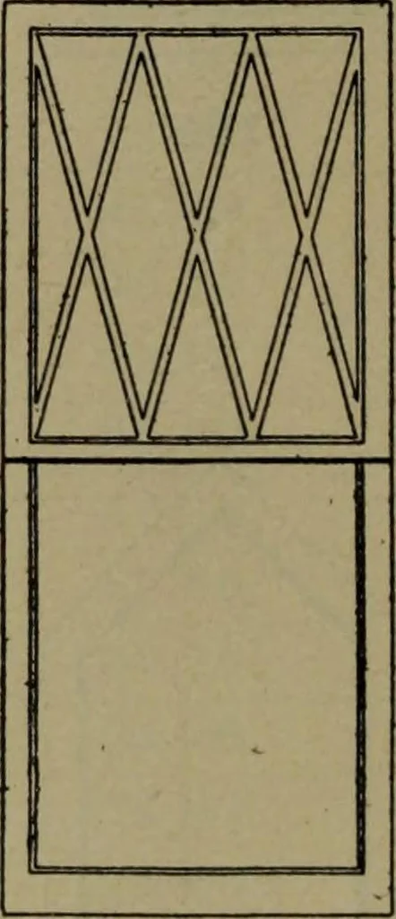 An illustration from Universal design book : containing official list prices of sash, doors and blinds ... official list prices of head, corner and base blocks ... official moulding book ... official list: window glass .., 1908, leaf 31