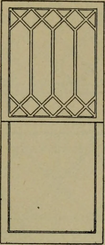 An illustration from Universal design book : containing official list prices of sash, doors and blinds ... official list prices of head, corner and base blocks ... official moulding book ... official list: window glass .., 1908, leaf 32