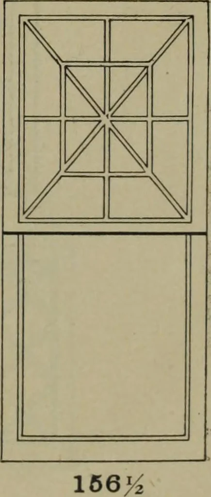 An illustration from Universal design book : containing official list prices of sash, doors and blinds ... official list prices of head, corner and base blocks ... official moulding book ... official list: window glass .., 1908, leaf 32