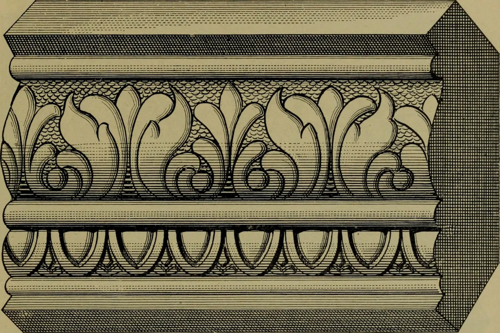 An illustration from Universal design book : containing official list prices of sash, doors and blinds ... official list prices of head, corner and base blocks ... official moulding book ... official list: window glass .., 1908, leaf 326