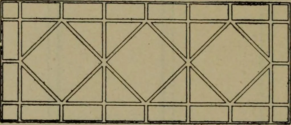 An illustration from Universal design book : containing official list prices of sash, doors and blinds ... official list prices of head, corner and base blocks ... official moulding book ... official list: window glass .., 1908, leaf 33