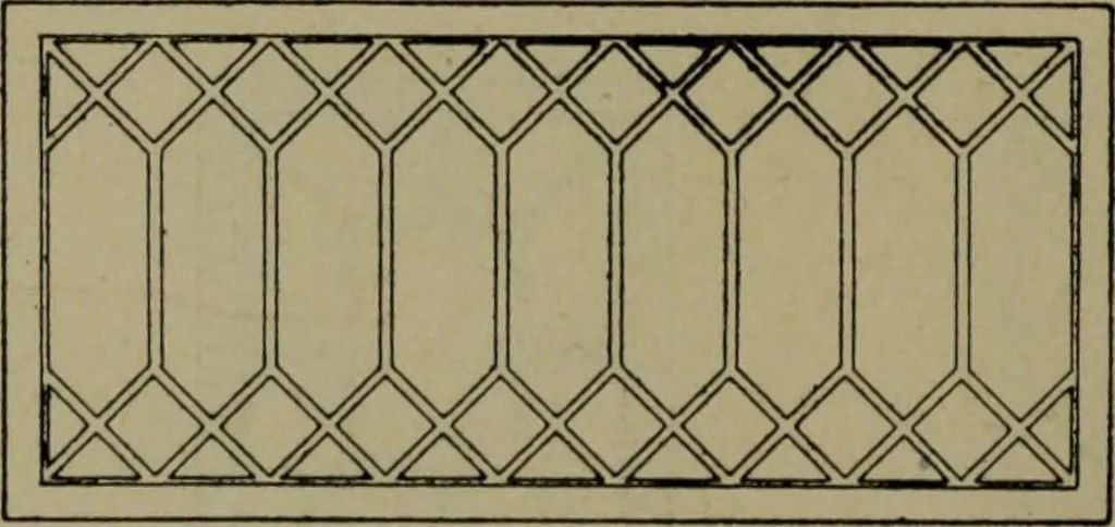 An illustration from Universal design book : containing official list prices of sash, doors and blinds ... official list prices of head, corner and base blocks ... official moulding book ... official list: window glass .., 1908, leaf 33