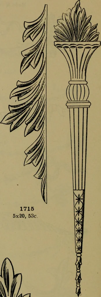 An illustration from Universal design book : containing official list prices of sash, doors and blinds ... official list prices of head, corner and base blocks ... official moulding book ... official list: window glass .., 1908, leaf 333