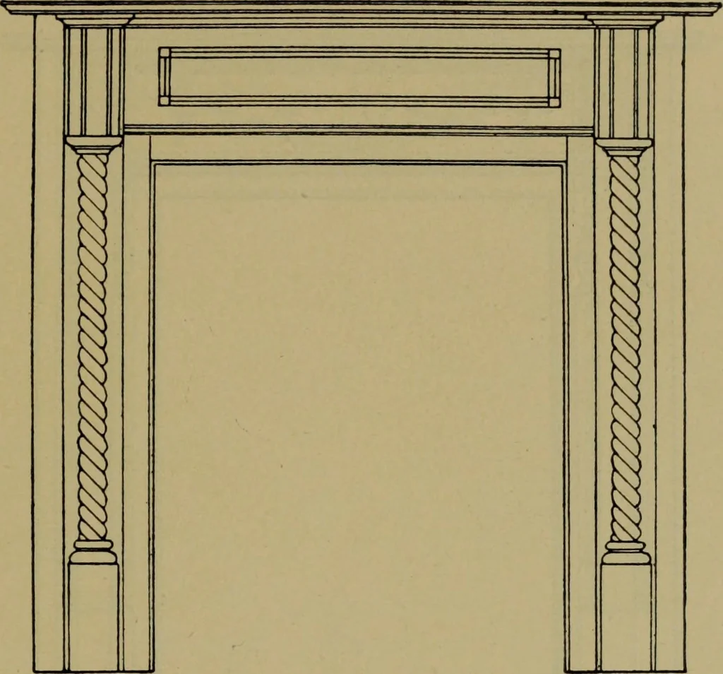 An illustration from Universal design book : containing official list prices of sash, doors and blinds ... official list prices of head, corner and base blocks ... official moulding book ... official list: window glass .., 1908, leaf 336