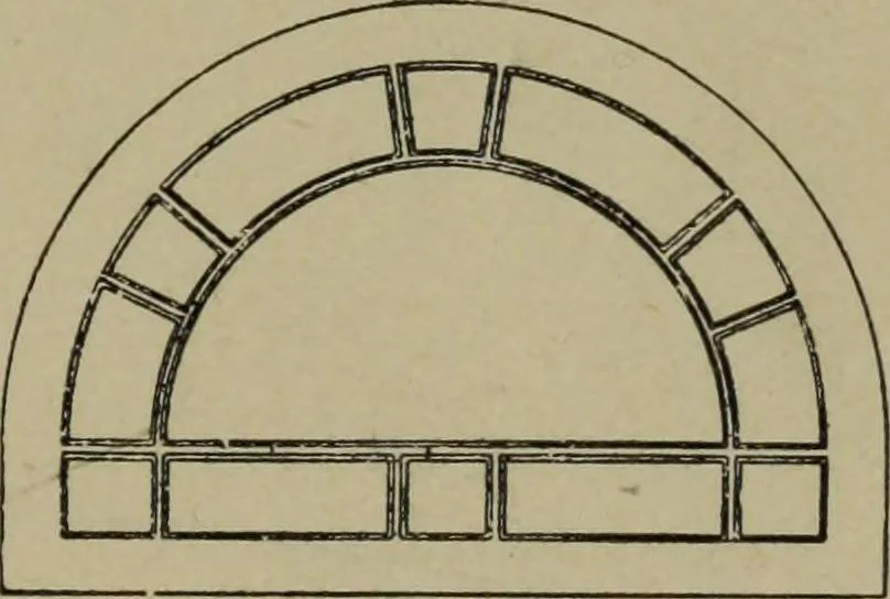An illustration from Universal design book : containing official list prices of sash, doors and blinds ... official list prices of head, corner and base blocks ... official moulding book ... official list: window glass .., 1908, leaf 34