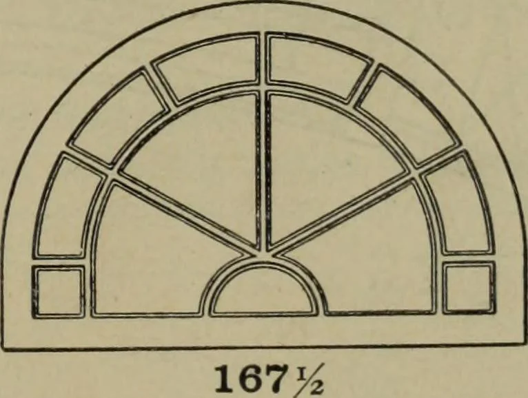 An illustration from Universal design book : containing official list prices of sash, doors and blinds ... official list prices of head, corner and base blocks ... official moulding book ... official list: window glass .., 1908, leaf 34