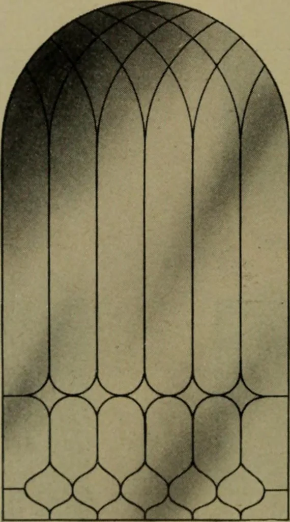 An illustration from Universal design book : containing official list prices of sash, doors and blinds ... official list prices of head, corner and base blocks ... official moulding book ... official list: window glass .., 1908, leaf 377