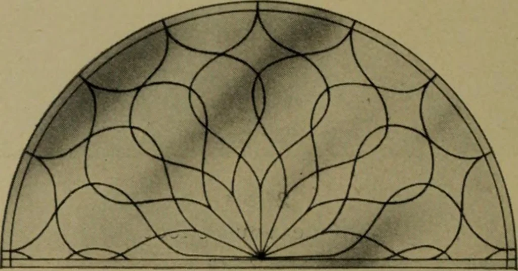 An illustration from Universal design book : containing official list prices of sash, doors and blinds ... official list prices of head, corner and base blocks ... official moulding book ... official list: window glass .., 1908, leaf 379