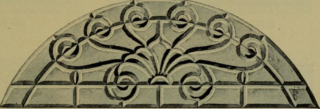 An illustration from Universal design book : containing official list prices of sash, doors and blinds ... official list prices of head, corner and base blocks ... official moulding book ... official list: window glass .., 1908, leaf 382