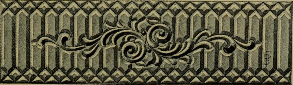 An illustration from Universal design book : containing official list prices of sash, doors and blinds ... official list prices of head, corner and base blocks ... official moulding book ... official list: window glass .., 1908, leaf 382