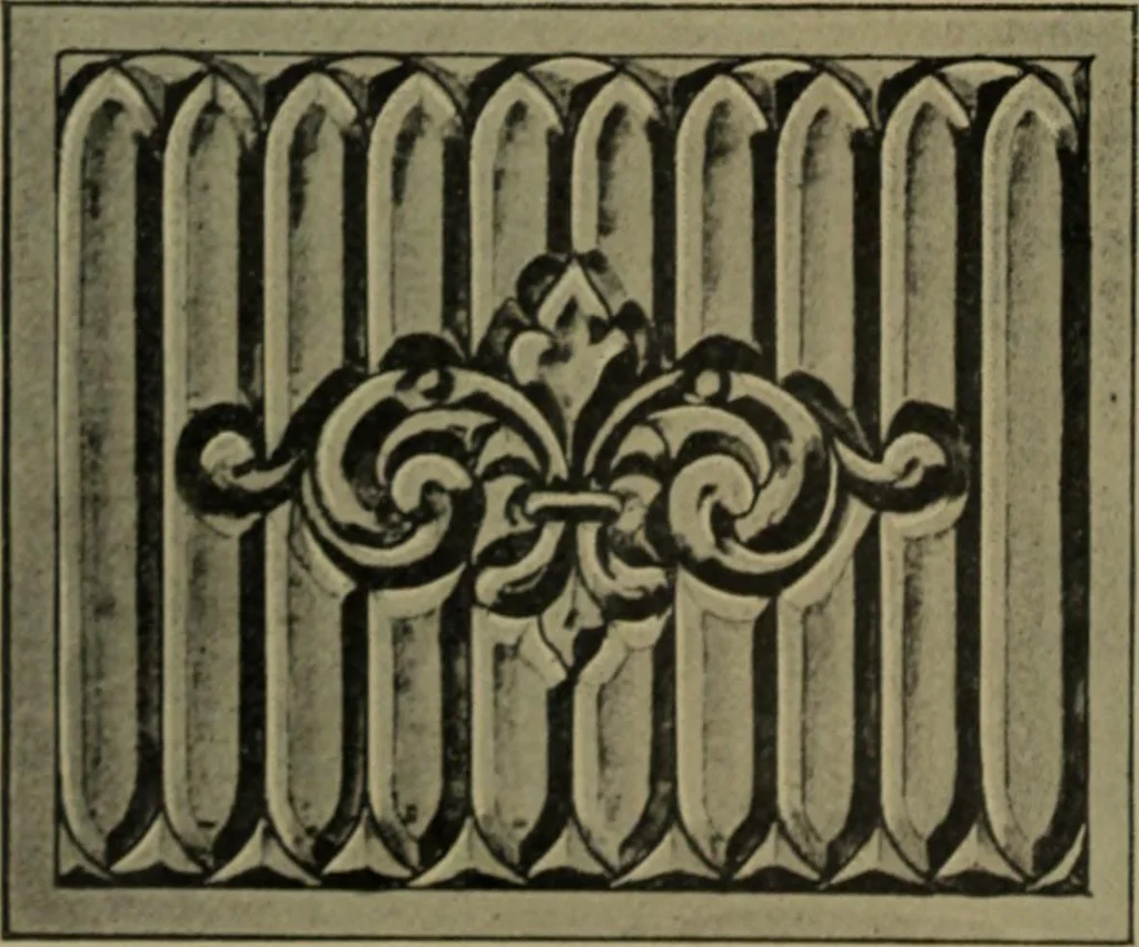 An illustration from Universal design book : containing official list prices of sash, doors and blinds ... official list prices of head, corner and base blocks ... official moulding book ... official list: window glass .., 1908, leaf 383