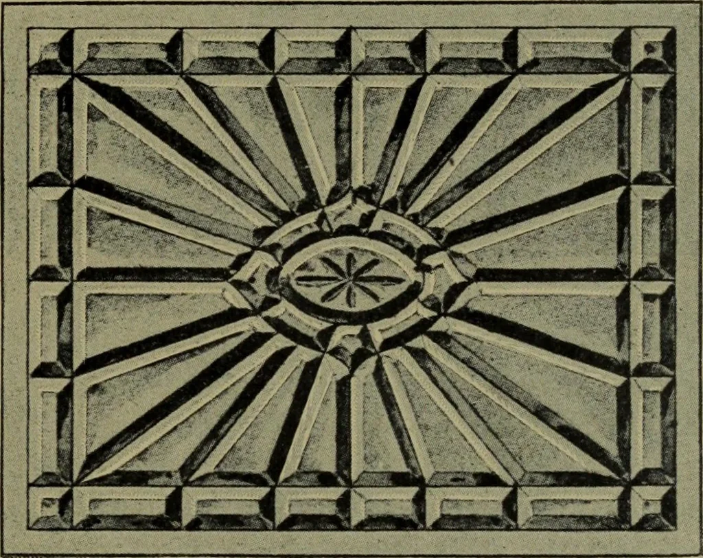An illustration from Universal design book : containing official list prices of sash, doors and blinds ... official list prices of head, corner and base blocks ... official moulding book ... official list: window glass .., 1908, leaf 384