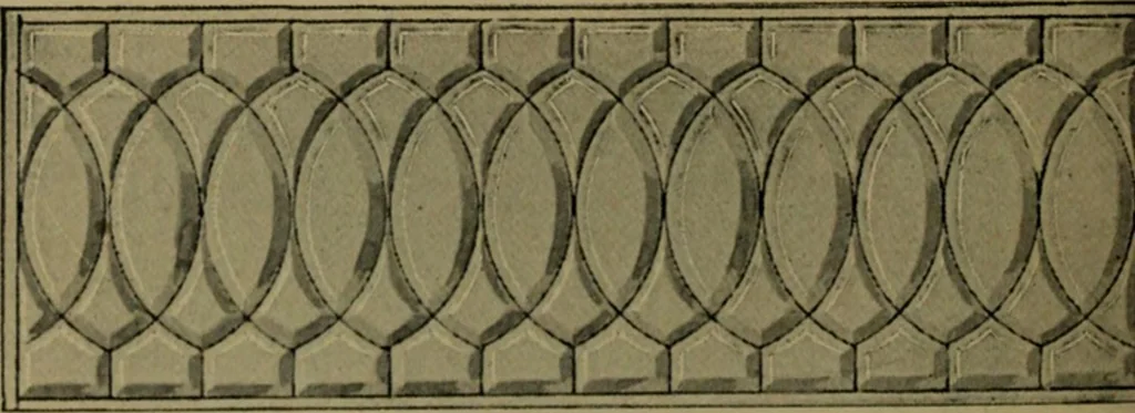 An illustration from Universal design book : containing official list prices of sash, doors and blinds ... official list prices of head, corner and base blocks ... official moulding book ... official list: window glass .., 1908, leaf 385