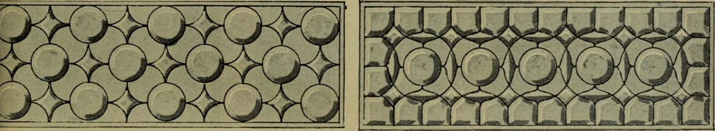 An illustration from Universal design book : containing official list prices of sash, doors and blinds ... official list prices of head, corner and base blocks ... official moulding book ... official list: window glass .., 1908, leaf 386