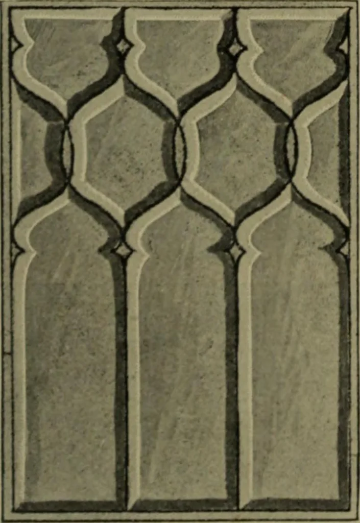 An illustration from Universal design book : containing official list prices of sash, doors and blinds ... official list prices of head, corner and base blocks ... official moulding book ... official list: window glass .., 1908, leaf 387