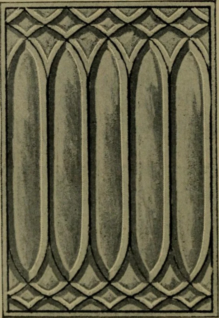 An illustration from Universal design book : containing official list prices of sash, doors and blinds ... official list prices of head, corner and base blocks ... official moulding book ... official list: window glass .., 1908, leaf 387