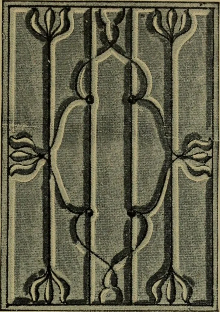 An illustration from Universal design book : containing official list prices of sash, doors and blinds ... official list prices of head, corner and base blocks ... official moulding book ... official list: window glass .., 1908, leaf 388