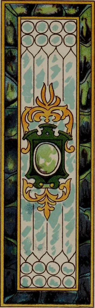 An illustration from Universal design book : containing official list prices of sash, doors and blinds ... official list prices of head, corner and base blocks ... official moulding book ... official list: window glass .., 1908, leaf 392