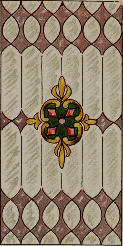 An illustration from Universal design book : containing official list prices of sash, doors and blinds ... official list prices of head, corner and base blocks ... official moulding book ... official list: window glass .., 1908, leaf 392