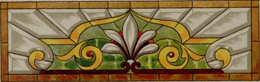 An illustration from Universal design book : containing official list prices of sash, doors and blinds ... official list prices of head, corner and base blocks ... official moulding book ... official list: window glass .., 1908, leaf 393