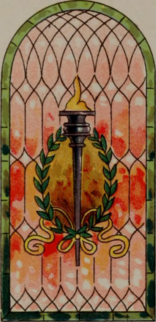 An illustration from Universal design book : containing official list prices of sash, doors and blinds ... official list prices of head, corner and base blocks ... official moulding book ... official list: window glass .., 1908, leaf 397